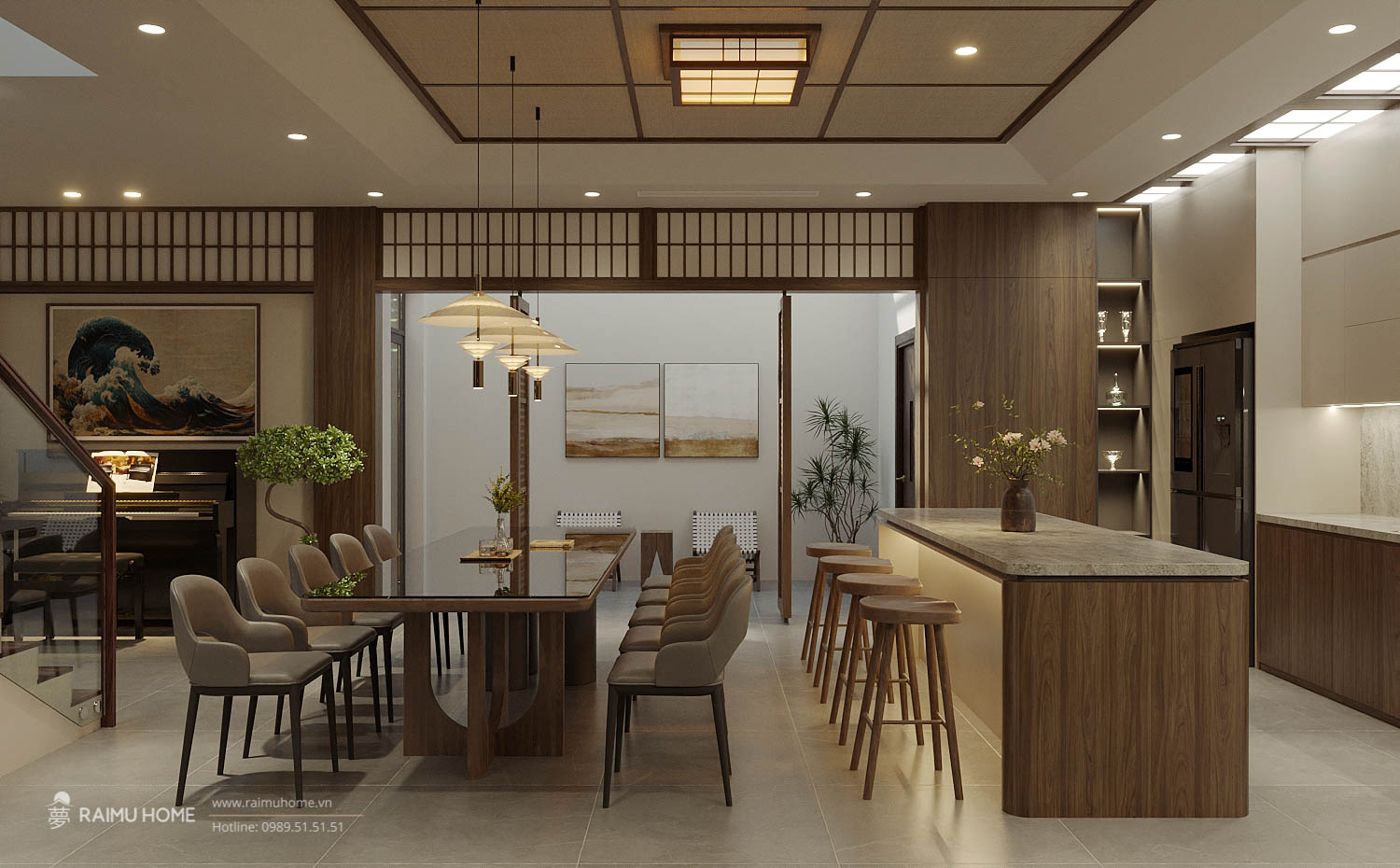 Phòng ăn thoáng đãng, sang trọng